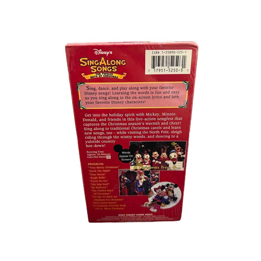 Disney singalong songs 12 the twelve days of Christmas VHS Tape Brand New