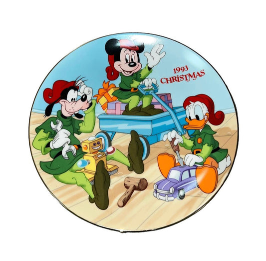 Mickey & Friends plate 1993 Christmas’ Santas workshop ‘ صحن زينه