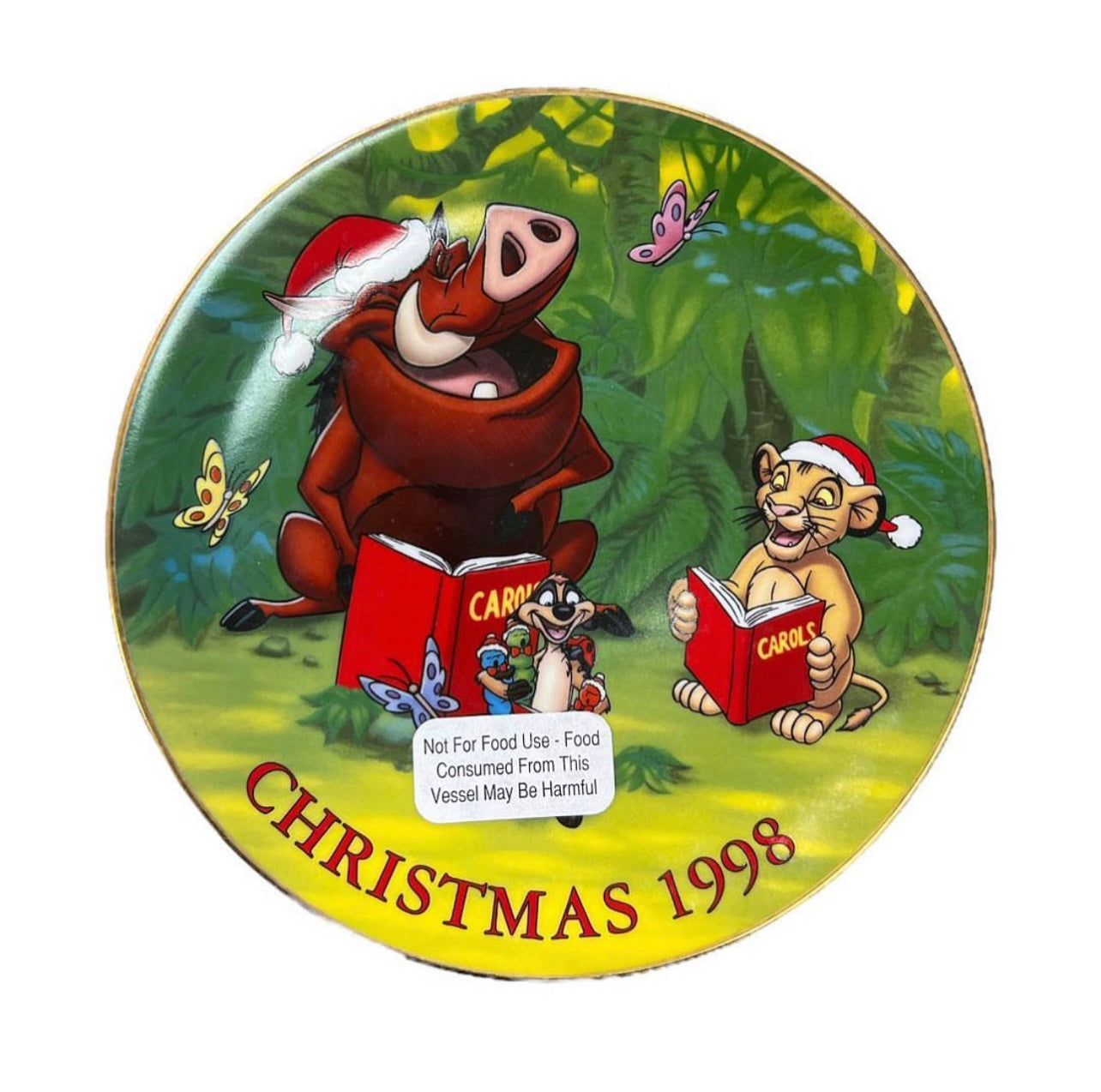 The Lion King Simba Timon Bumpa Christmas Limited Edition 1998 Plate