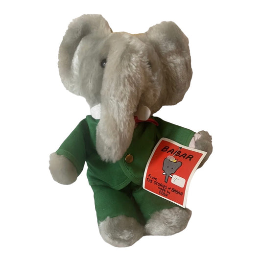 Babar Elephant cartoon 1984 Plush Toy Made in Korea لعبة قطنية بابار الفيل صناعه كورية ١٩٨٤