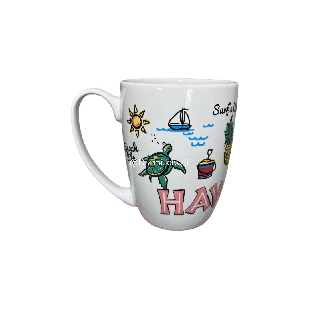 * Mickey Mouse Hawaii Mug + Coaster Made in Thailand