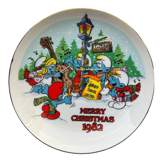 The smurfs Plate 1982 Made in Japan السنافر