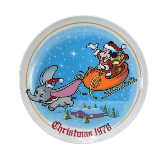 Dumbo & Mickey Christmas 1978 Plate صحن زينه