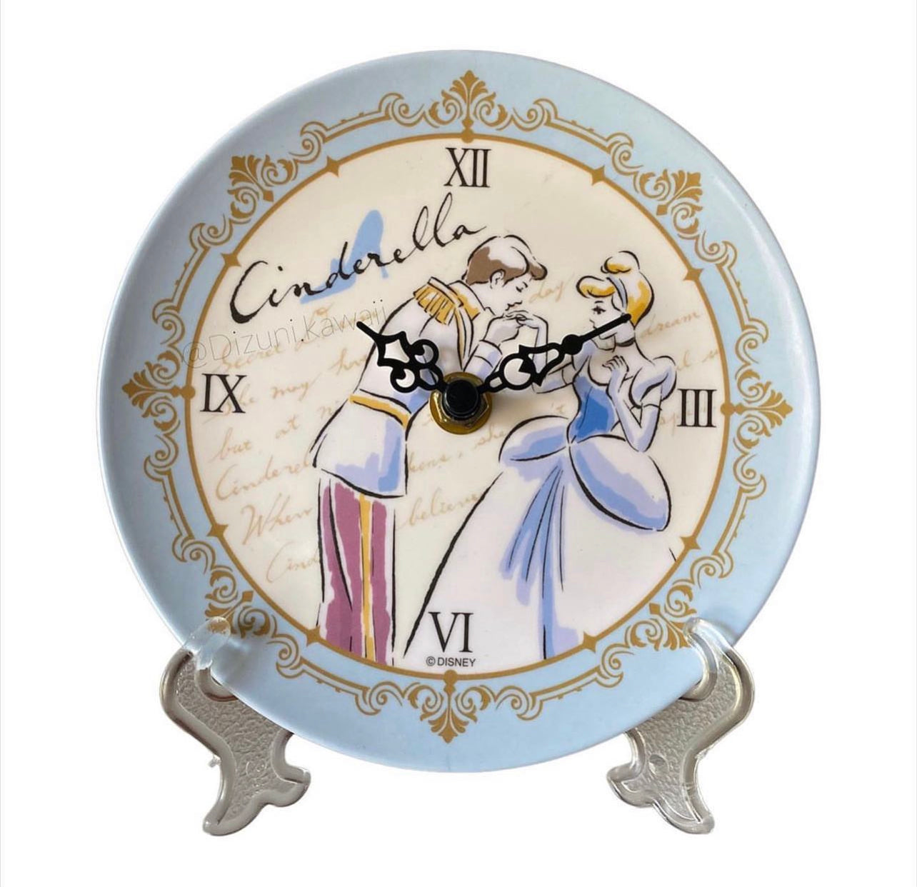 Cinderella & Prince Charming Clock Plate From Disney Japan