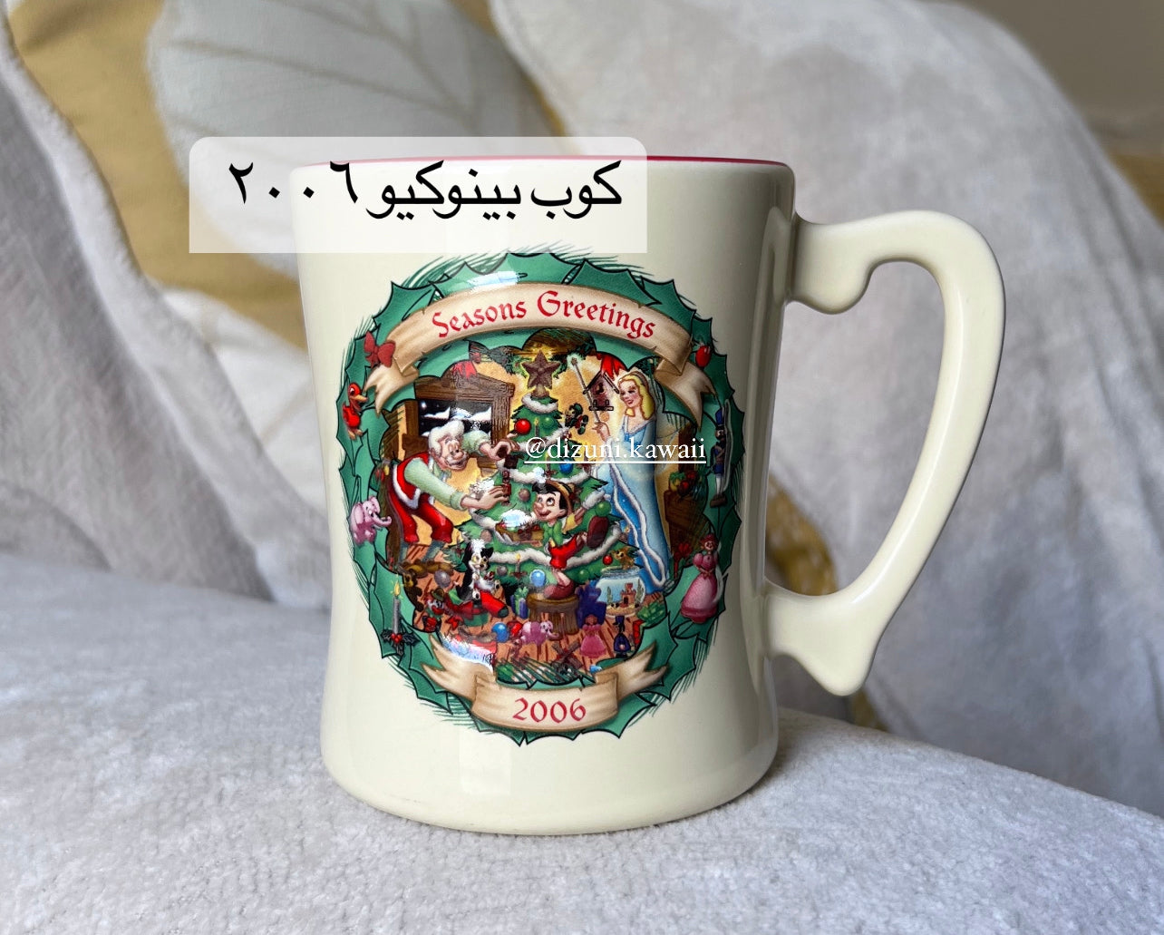 Pinocchio Mug ‘ 2006 Seasons Greetings ‘ New بينوكيو