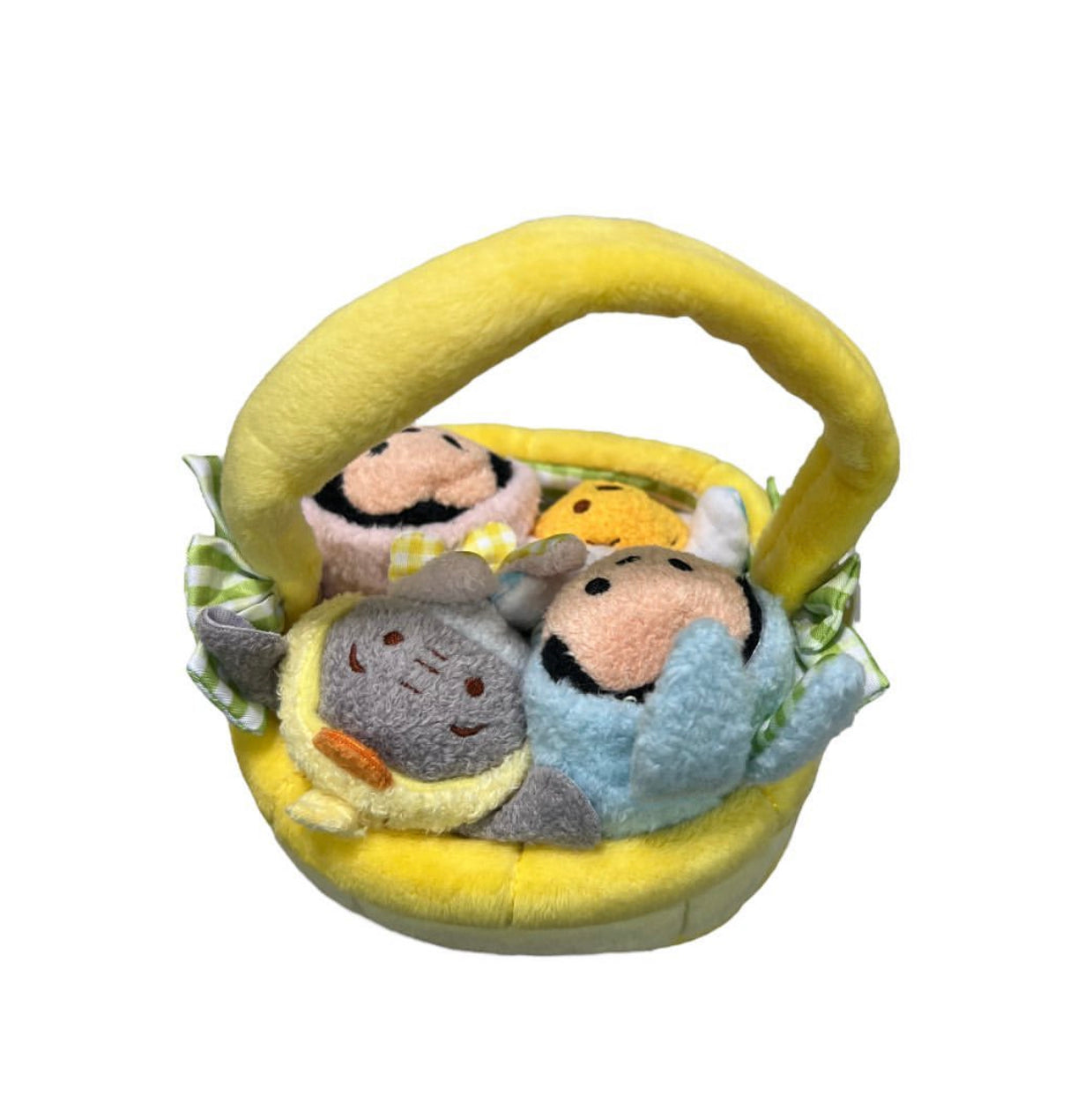 Winnie the pooh , eeyore , Mickey & minnie mouse mini plush toys with basket