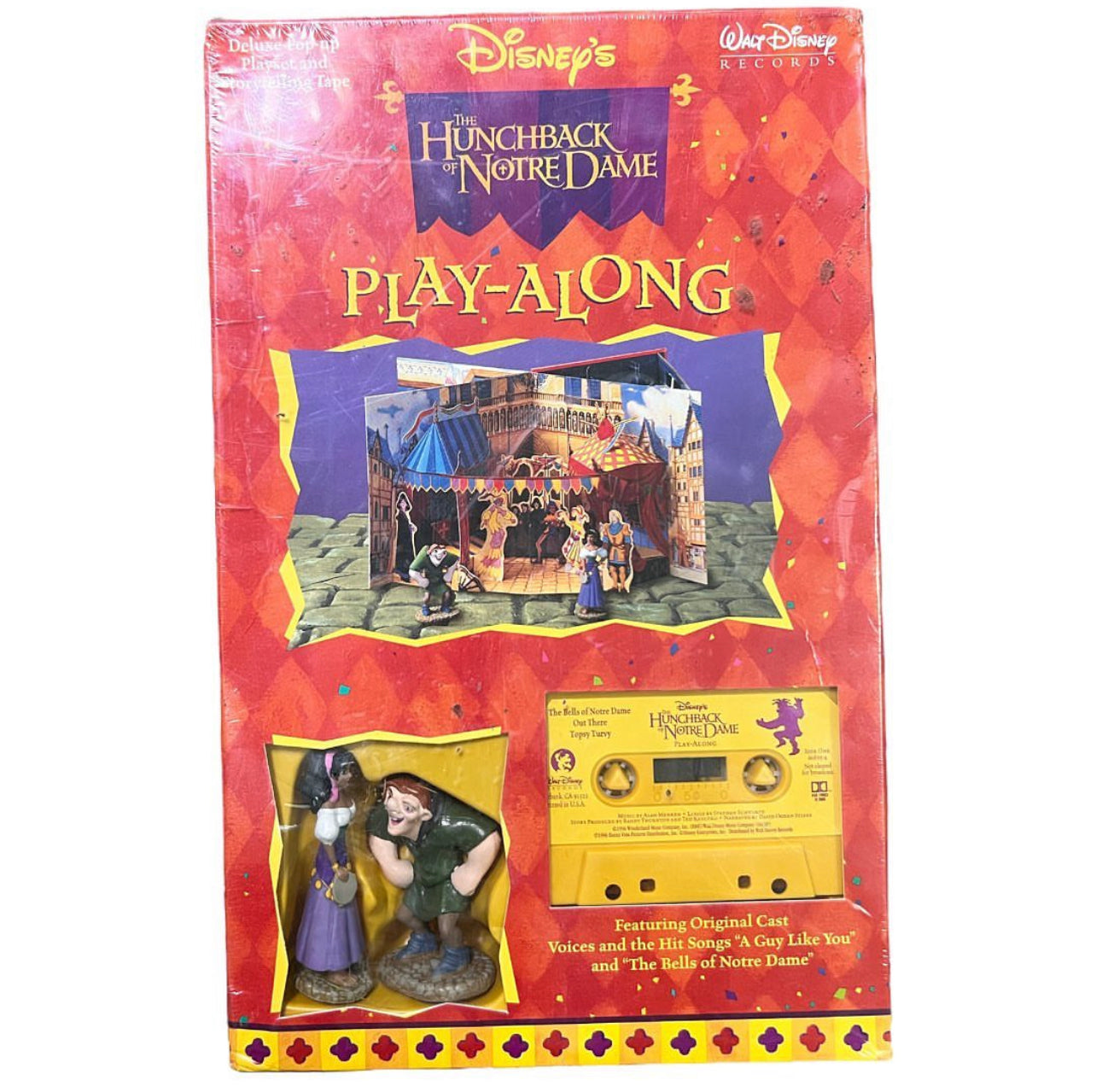 The Hunchback of Notredame Cassette tape + PopUp ￼Three Dimensional Stage + 2 Mini Figure